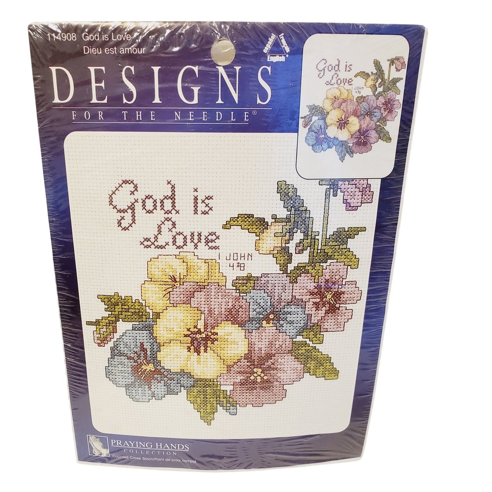 Designs for the Needle God is Love Counted Cross StitchKit 114908 Pansies Floral